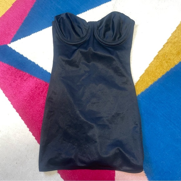 Bodyslimmers by Nancy Ganz Black Strapless Dress Slip Shapewear 34B - Picture 1 of 5
